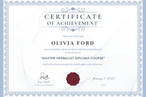 Vintage achievement certificate template vector, professional design in blue